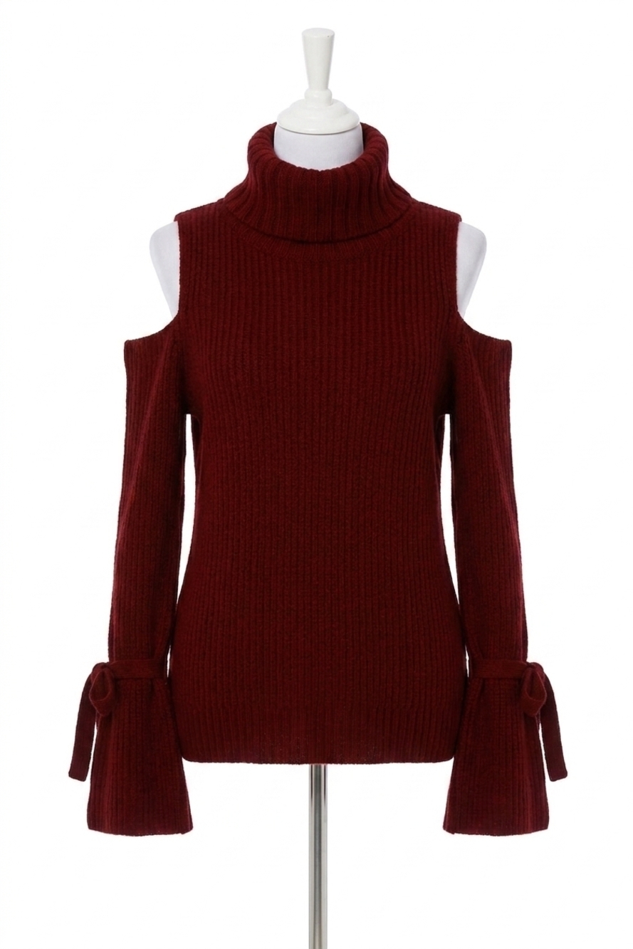 NEW FRENCH KYSS madison bow pullover in wine
